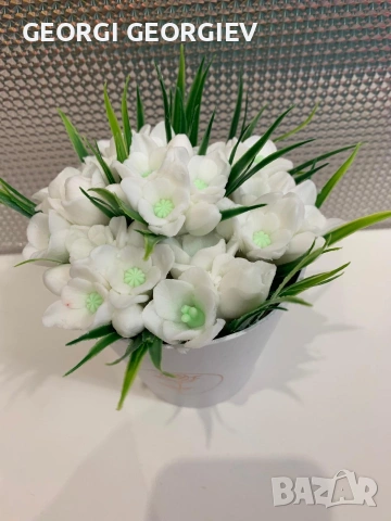 цветя изработени с глицеринов ароматен сапун и Българска роза 🌹 Стара Загора Център бивше кино , снимка 12 - Декорация за дома - 53076051