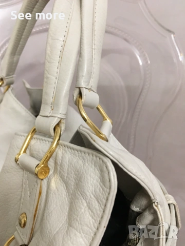 BURBERRY Vintage чанта в бяло естествена кожа, снимка 7 - Чанти - 53375563