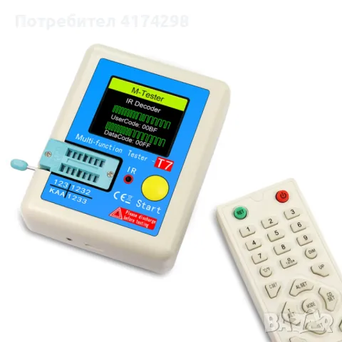 LCR-T7 Нов тестер за транзистори TFT диоден триоден капацитивен метър LCR ESR измервател NPN PNP MOS, снимка 3 - Друга електроника - 47847872