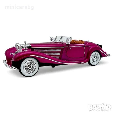 Метални колички: Mercedes-Benz 500 K Roadster 1:24 с пушек, светлини и звук