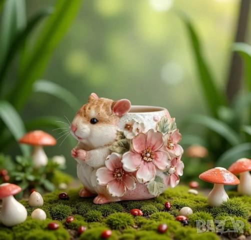 Силиконов молд кашпа хамстер , снимка 2 - Форми - 52325637