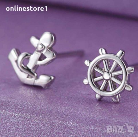 Сребърни обеци 925 - Моряшки Код: BX523, снимка 2 - Обеци - 33800166