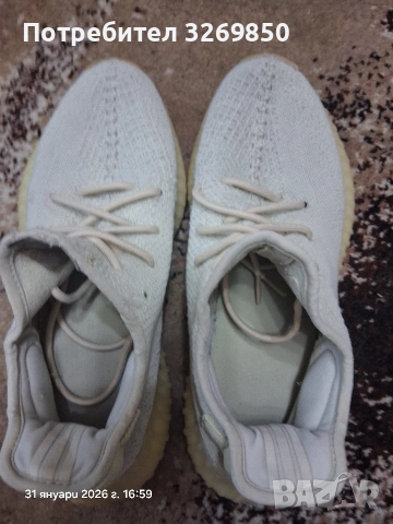 Adidas yeezy 350 v2 бели номер 43.5 (27.5 см.), снимка 4 - Маратонки - 53296651