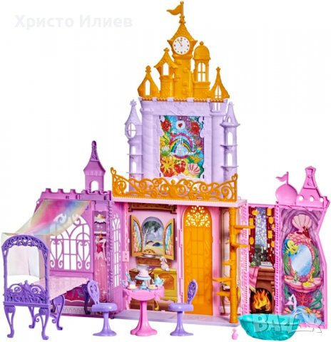 Дисни Принцеси Преносим Замък Къща за Кукли с Мебели Аксесоари Disney