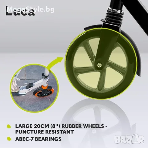 Сгъваема тротинетка LIONELO Luca за деца и възрастни до 100 кг, снимка 2 - Велосипеди - 56083071