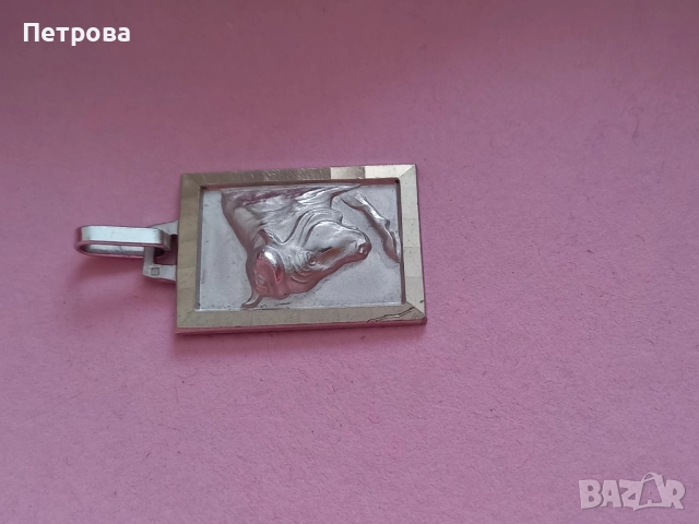 Висулка от стомана зодия телец, снимка 4 - Колиета, медальони, синджири - 52040624