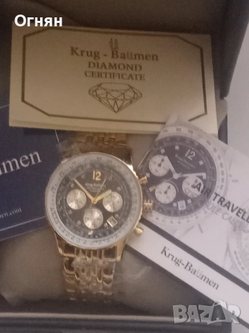 Mъжки часовник Chronograph Krug-Baumen с диаманти, снимка 8 - Мъжки - 53305516