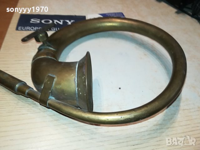 ТРЪБА КРЪГЛА МЕД МЕСИНГ ВНОС ФРАНЦИЯ 2509231835M, снимка 3 - Антикварни и старинни предмети - 42316559