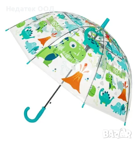 Детски автоматичен чадър с Динозаври, 65 см.