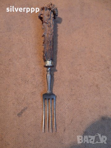  Рядка стара българска вилица - маркирана , снимка 2 - Антикварни и старинни предмети - 30693733