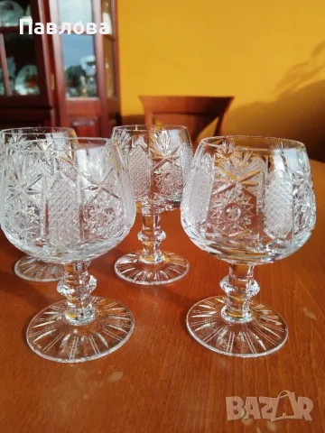 Кристален сервиз за коняк,, Ропотамо ", снимка 3 - Чаши - 47896710