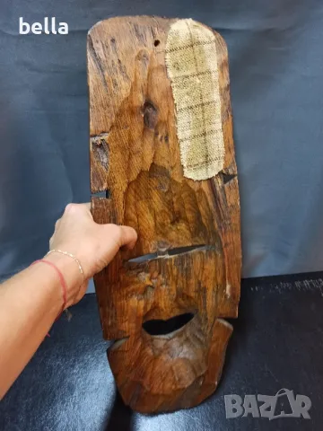 АФРИКАНСКА МАСИВНА МАСКА РЪЧ ИЗРАБОТКА , снимка 6 - Други ценни предмети - 47458619