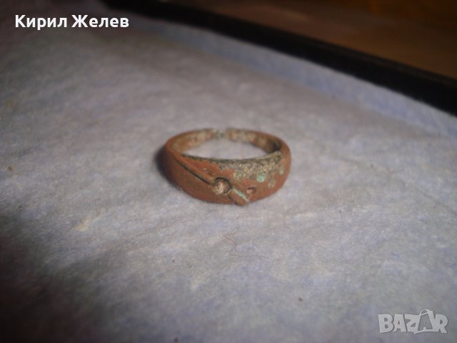 МНОГО СТАР ПАТИНИРАН МЕДЕН ПРЪСТЕН за КОЛЕКЦИЯ 20641, снимка 5 - Антикварни и старинни предмети - 37463806
