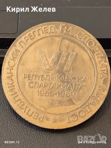 Два плакета от соца редки РЕПУБЛИКАНСКА СПАРТАКИАДА за КОЛЕКЦИЯ 16237, снимка 5 - Антикварни и старинни предмети - 55946986