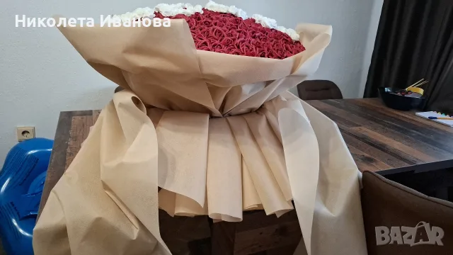 333 червени рози Огромен букет букет подарък луксозен букет , снимка 9 - Изкуствени цветя - 55831603