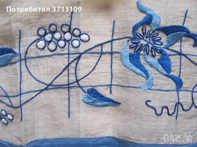 Красива винтидж ръчно бродирана покривка , 90х90см., снимка 3 - Антикварни и старинни предмети - 51421447
