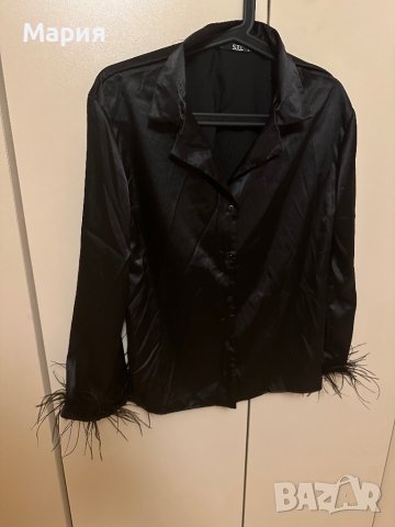 Дамска сатенена риза с пера, снимка 10 - Ризи - 42731720