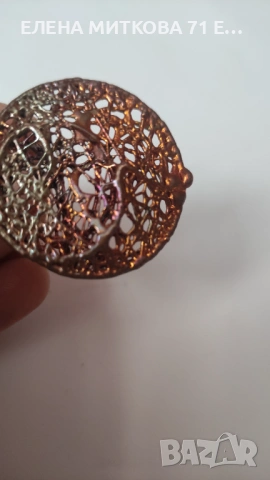 Страхотен стар пръстен от мед, снимка 4 - Антикварни и старинни предмети - 54314411