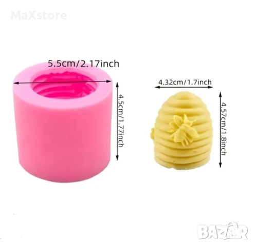 3D пчелна пита с пчеличка Силиконов молд за свещи гипс сапун смола фондан за декорация на торта , снимка 3 - Форми - 52005670