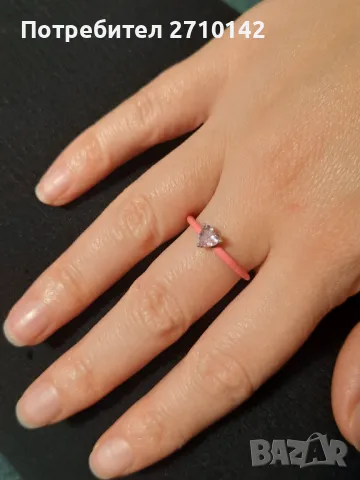 Сребърен пръстен с камък "сърце", снимка 5 - Пръстени - 48373882