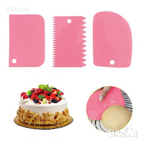 1018 Комплект сладкарски шпатули за декорация и заглаждане на торти 3 броя, снимка 3 - Прибори за хранене, готвене и сервиране - 25945978