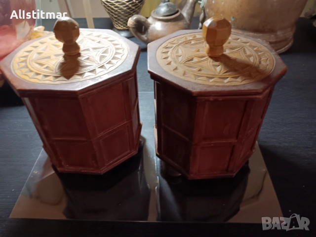 Сет от два дървени декоративни бурканa, снимка 7 - Декорация за дома - 53115541