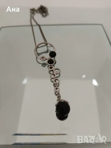 Красиво сребърно колие с естествени камъни , снимка 2 - Колиета, медальони, синджири - 50347527