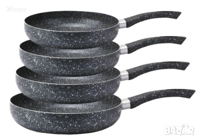 Комплект тигани, Не-залепващо покритие, 22 MG + 24 MG + 26 MG + 28 MG , снимка 2 - Съдове за готвене - 52525036
