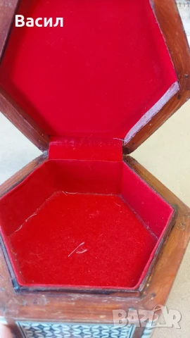 Стара дървена кутия за бижута седеф Интарзия, снимка 4 - Колекции - 50898529