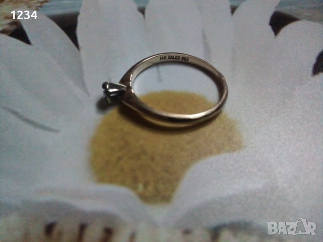 Златен пръстен с диамант годежен, снимка 5 - Пръстени - 39300662