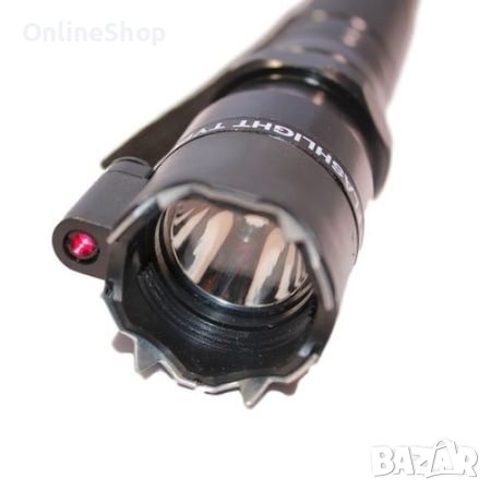 Фенер с лазер и електрошок Мощен 9000000-волтов лазерен + светкавичен зашеметяващ звук, снимка 5 - Друга електроника - 42214530