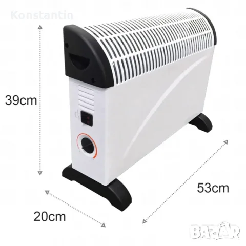 Електрически конвектор 2000 W с термостат , снимка 5 - Отоплителни печки - 56289647