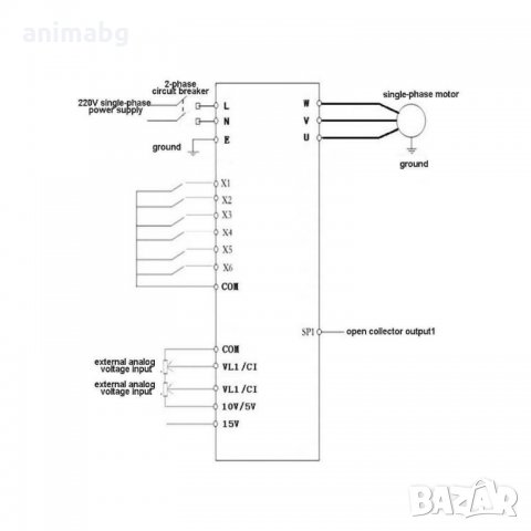 ANIMABG Честотен инвертор 0.75 kW Frequency Drive VFD, снимка 3 - Друга електроника - 32203313