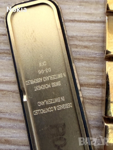ЧИСТО НОВ дамски часовник-гривна Calvin Klein Dress Horizontal (Златист) – Swiss Made, снимка 9 - Дамски - 55783850