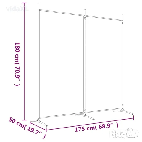 vidaXL Параван за стая, 2 панела, антрацит, 175x180 cм, текстил, снимка 8 - Паравани - 56147235