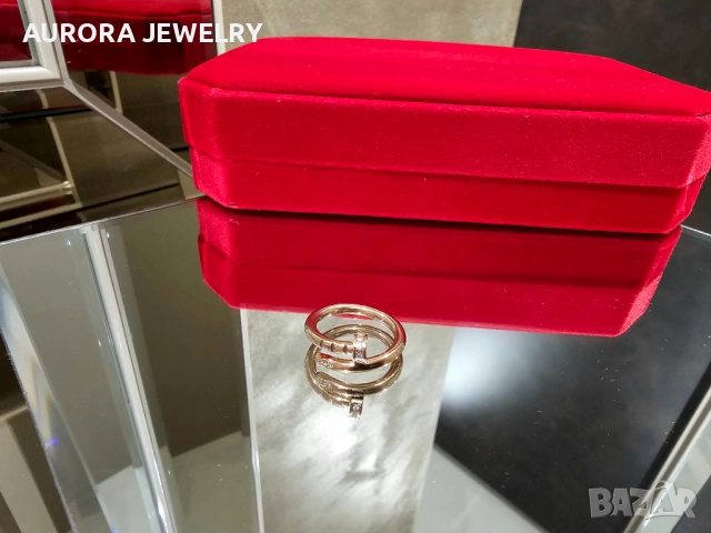 CARTIER Nail Juste un Clou Classic Rose Gold Diamonds Пръстен Пирон, снимка 6 - Пръстени - 52888495