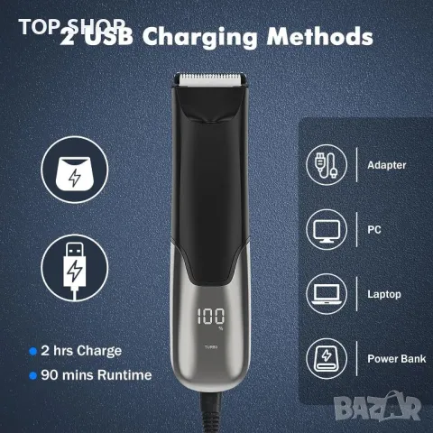 DIHOOM Електрически тример за срамни косми за мъже, водоустойчив, безопасен, с топчета, снимка 5 - Тримери - 49627348