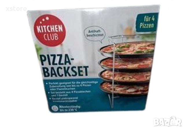 Комплект за печене на пица с хромирана метална стойка, снимка 4 - Съдове за готвене - 52794308