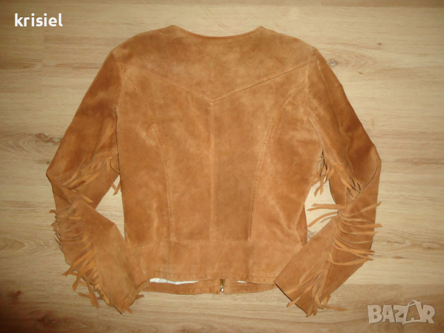 ZARA--СТРАХОТНО ВТАЛЕНО ЯКЕ ЕСТЕСТВЕН ВЕЛУР--S номер, снимка 5 - Якета - 44680287