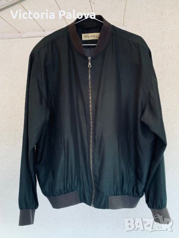 Модерно яке  бомбър коприна,тъмнозелен, снимка 5 - Якета - 40314980