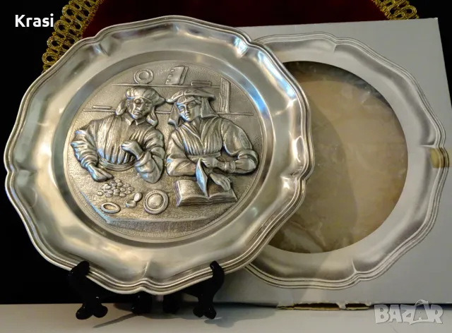 Калаена чиния,пано с авторска картина от Ренесанса. , снимка 7 - Антикварни и старинни предмети - 47496868