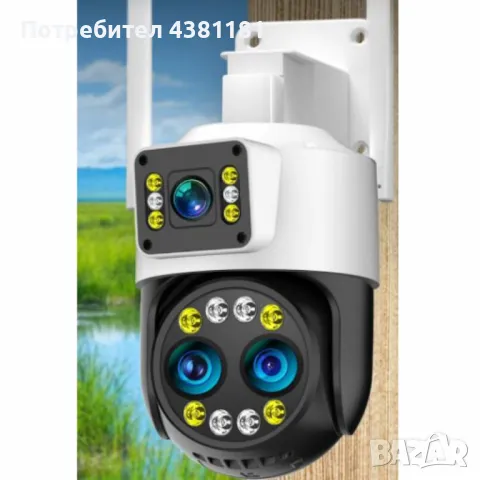 Високотехнологична външна камера за наблюдение с интелигентно нощно виждане и 360° ротация 8 пъти оп, снимка 2 - IP камери - 49165219