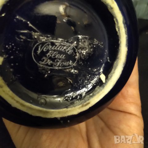 Каничка ръчна изработка  порцелан кобалт позлата , снимка 4 - Декорация за дома - 38015427