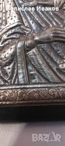 Гръцка сребърна икона Богородица с младенеца. Проба 950.Перфектно състояние., снимка 6 - Икони - 50750073