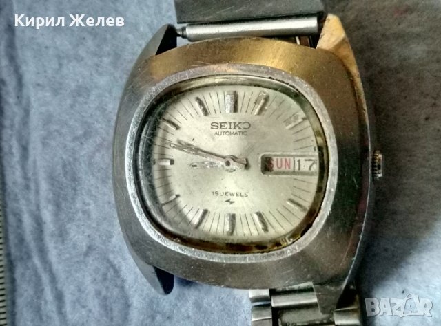 SEIKO AUTOMATIC 19 JEWELS JAPAN-G Стар РЯДЪК КОЛЕКЦИОНЕРСКИ ЯПОНСКИ ОРИГИНАЛЕН ЧАСОВНИК СЕЙКО 13798, снимка 3 - Антикварни и старинни предмети - 42125530