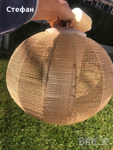 Полилей с плетена основа, снимка 2 - Лампи за таван - 52204734