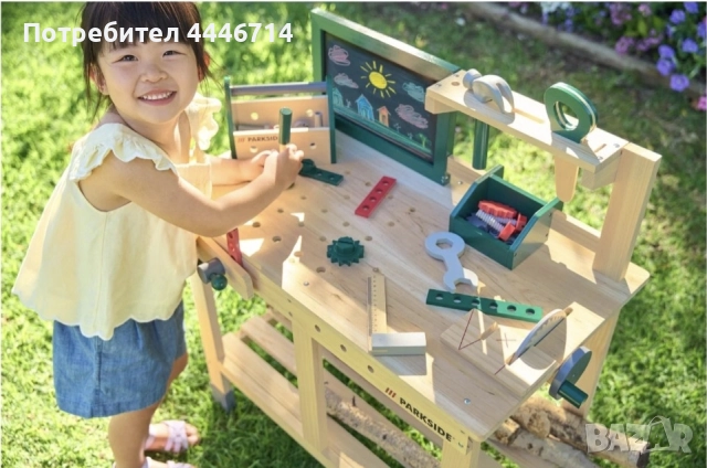 Детска дървена градинска работна маса Parkside , 69 части, снимка 3 - Образователни игри - 51605266