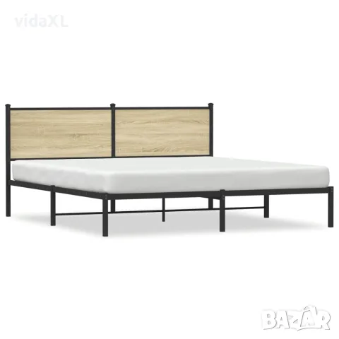 vidaXL Метална рамка за легло, без матрак, сонома дъб, 160x200 см