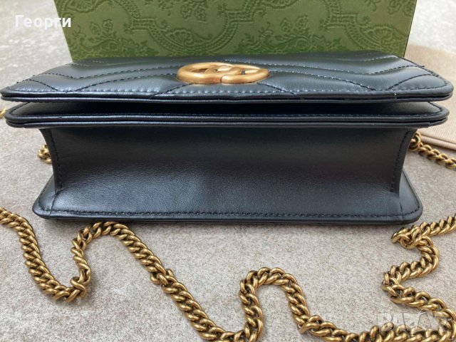 Gucci коженa мини Beloved чанта Гучи Златно Gold GG лого Made in Italy, снимка 6 - Чанти - 38410508