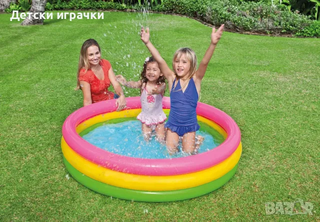 Детски надуваем басейн Intex Sunset Glow, среден, 147 x 33 см, PVC, 275 литра, цветен, снимка 4 - Басейни и аксесоари - 49925820